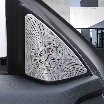 Coche Interior de la Puerta del Altavoz de Audio de la palanca de la Puerta del Panel de Cubierta del Apoyabrazos Recorte de la etiqueta Engomada para Mercedes Benz Clase E Coupe W207 C207 Accesorio