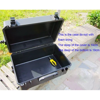 Impermeable de la caja de herramientas caja de herramientas caja de transporte resistente al Impacto cámara sellada caso de protección de la maleta con pre-corte forro de espuma