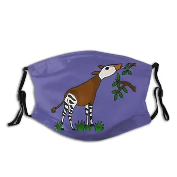 Fresco Okapi De Impresión De Dibujos Animados Lavable Filtro Anti Polvo En La Boca De La Máscara De Okapi Animales De La Cebra De África Naturaleza Jirafa Fresco