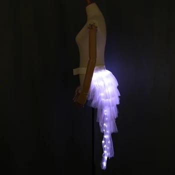 Baile de moda LED Tutu Falda de Neón de Lujo arco iris Mini Tutu de Fantasía de Disfraces de Adultos luz de la Falda de TFS Corsé Tutu Skirtr