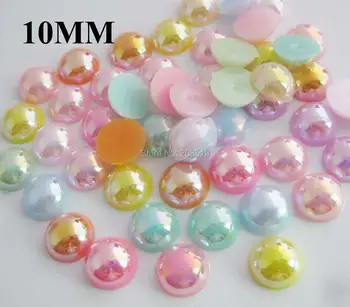 NBNLAN de Múltiples tamaños AB colores de las planas de plástico botones de perlas para la joyería, artesanía BRICOLAJE 200pcs hechos a mano de costura suministros