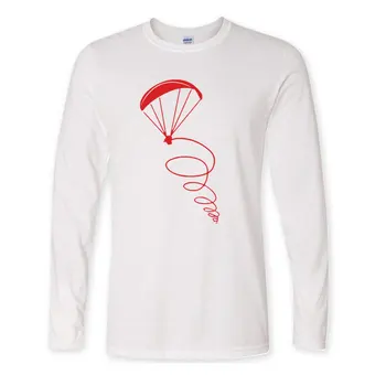 Nuevos hombres de la Moda t-shirt parapente volar piloto Diseño de hombre de algodón manga Larga Casual O camiseta de Cuello de tamaño más grande tops