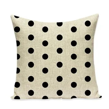 La moda geométricas abstractas funda de almohada 45*45 cm de cáñamo algodón sofá de su casa decorativos funda de almohada, negro, blanco funda de Almohada