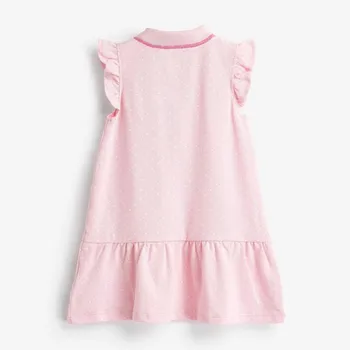 Poco maven 2020 nuevas de verano de las niñas de bebé de marca de ropa de vestir de los niños de algodón de color rosa unicornio de impresión de manga corta de la moda de vestidos de S0808