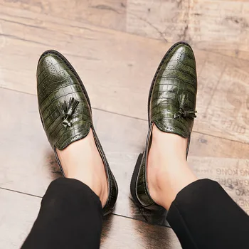 2020 Hombres Zapatos de Vestir de Caballero de la Personalidad de la tendencia Paty de Cuero de Zapatos de la Boda de los Hombres Pisos de Cuero de Oxford, Zapatos Formales