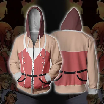 3D de la Cremallera de la Sudadera con capucha de Anime Cosplay de Kingdom Hearts Hombres Sudadera con Capucha Sudadera con capucha de la Chaqueta de la ropa