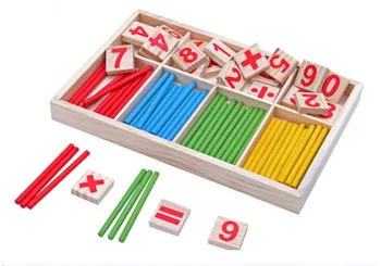 1PC Envío Gratis Montessori de Madera Número de Matemáticas Juego de Palos de Juguete Educativo de Rompecabezas de la Enseñanza Sida Conjunto de Materiales