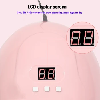 2020 Profesión 54W de la Lámpara Para la manicura de Hielo del Clavo de la Lámpara de la Lámpara UV de Uñas Secador de 18 LEDs de la Pantalla LCD de Gel polaco Sensor Automático del Temporizador