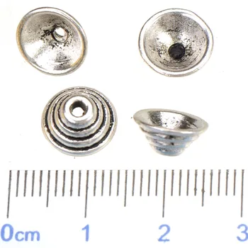 Accesorios de la joyería de perlas de tapas para cuentas cuelga colgantes encantos diy ronda de la vendimia de plata del metal de la moda al por mayor 10*4mm 100pcs