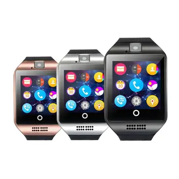 Bluetooth Reloj Inteligente P18 Con la Cámara en Facebook Whatsapp Twitter Sincronización de SMS Smartwatch de Soporte de SIM de la Tarjeta del TF Para IOS, Android