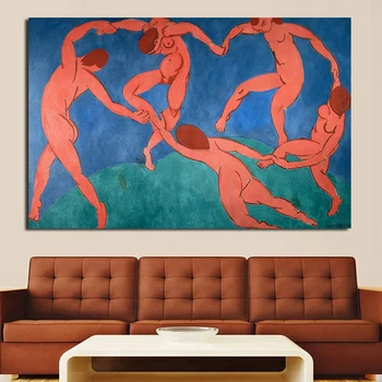 JQHYART Artista Matisse Danza Clásica de Arte Pintura al Óleo Impresión En Lienzo Moderno Bule las Imágenes de la Pared Para la Sala de estar, Decoración para el Hogar