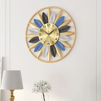 Grande Vintage de Metal Reloj de Pared Moderno Marco de Hierro de Silencio Reloj para Vivir Decoración de la habitación de Casa de Lujo de los Relojes relogio de parede
