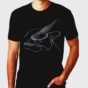 Guitarra acústica T-Shirt Genial Músico Camisetas Tops Camisetas O-Cuello Impresas Personalizadas camiseta