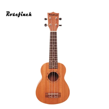 Rosefinch 23 pulgadas Ukelele Soprano Ukulele Caoba Guitarra Sapele de Madera de palo de rosa 4 Cadenas de Hawai Mini Guitarra para Principiantes UK301