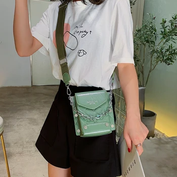 Cubo pequeño acolchado de las mujeres bolsos de moda Remache de cadena de messenger 2019 de hombro de cuero de crossbody del bolso de diseñador de señora de la marca femenina