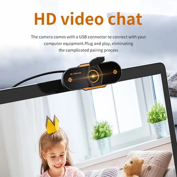 1080P HD CMOS USB 2.0 Cámara Web en Vivo en Línea de Vídeo de la Reunión de la Enseñanza de Reducción de Ruido del Micrófono del Ordenador de la PC de la Webcam de Nuevo