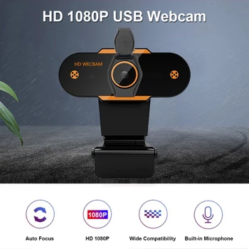 1080P HD CMOS USB 2.0 Cámara Web en Vivo en Línea de Vídeo de la Reunión de la Enseñanza de Reducción de Ruido del Micrófono del Ordenador de la PC de la Webcam de Nuevo
