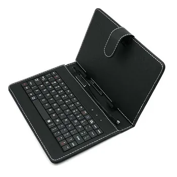 Para Yuntab Tablet de 10,1 Pulgadas Negro 2 en 1 Impermeable a prueba de Polvo Plegable cubierta de la caja con USB Teclado con Cable tenedor del Soporte