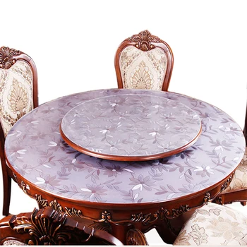 La Cubierta de la mesa Redonda Transparente Mantel de la prenda Impermeable del PVC Oilproof de Vidrio Paño Suave Hogar Cocina Comedor Mantel de 1mm