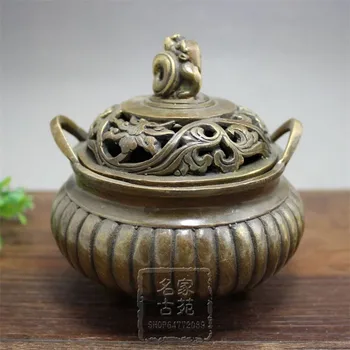 Bronce antiguo de la artesanía de latón de cobre quemador de incienso decorado Kerr de Mingxuan