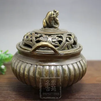 Bronce antiguo de la artesanía de latón de cobre quemador de incienso decorado Kerr de Mingxuan