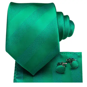 SN-3132 Hi-Corbata 8,5 cm de Seda de los Hombres la Luz Verde de la Corbata a Cuadros, Corbata Pañuelo de Gemelos Conjunto para Hombres Clásico de la Fiesta de la Boda de Corbata
