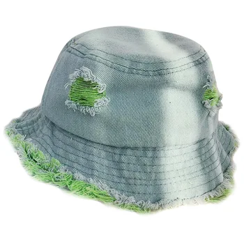 La moda Sombrero de Cubo para Niños al aire libre de los Deportes de Hip Hop Gorra Lavada del Dril de algodón de Verano de Algodón de Pesca de Sol Sombrero de Panamá Para Niños Niñas
