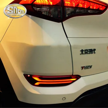 2PCS Para Hyundai Tucson 2016 Coche de 12V LED Parachoques Trasero Luz de Freno Luz que Fluye de la Señal de Giro Reflector de la luz Antiniebla Trasera