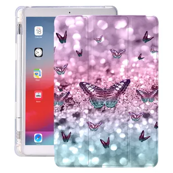 Hoja de Mariposa Para Aire 4 caja del Silicón del iPad Pro 2020 10.5 Con Lápiz Titular de 10.2 pulgadas 8 de la Generación 7 12.9 Pro 2018 Mini 4 5