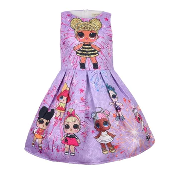 LOL Sorpresa de Muñecas de la Princesa Vestido de Niña de Verano sin Mangas, Faldas Para los Niños de la Fiesta de Halloween Ropa de Niños Vestidos de Traje