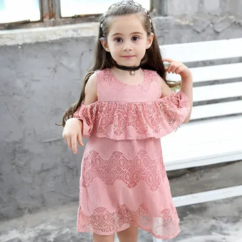 VFOCHI 2019 Nuevos Vestidos de Niña de Verano Casual de las Niñas Ropa de Encaje Y Diseño de la Flor de las Niñas de Bebé Vestido de los Niños Vestidos Para Niñas de 1 a 10 años
