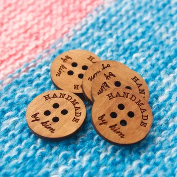 Botones de madera, Personalizados, botones, botones de mano, tejido de punto (MK002)