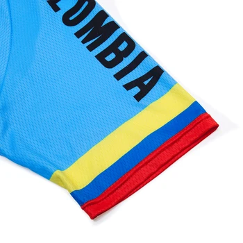 Hombres Jersey de Ciclismo Colombia Azul 2019 Equipo Pro de Manga Corta Ciclismo camisetas Moto Ropa Ropa Ciclismo Ciclismo Ropa de Deportes