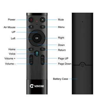 Voz, Control Remoto VONTAR Ratón de Aire Inalámbrica de 2,4 GHz de Control Remoto con Giroscopio Micrófono Para Android TV Box T9 X96 mini