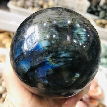 Natural labrador de cuarzo bola de cristal de sanación. Reiki piedras y piedra natural regalos de Navidad