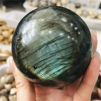 Natural labrador de cuarzo bola de cristal de sanación. Reiki piedras y piedra natural regalos de Navidad
