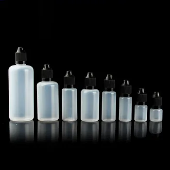 El Líquido E Botellas Suave vacío 5ml 10ml 15ml 20ml 30ml 50ml 100ml ojos de la ronda del gotero PE de plástico botellas de plástico con tapa a prueba de niños