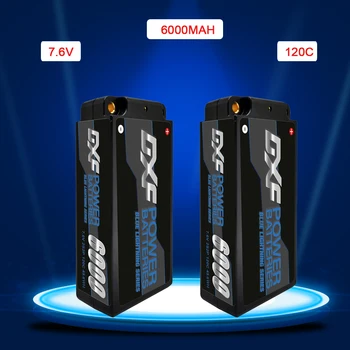 DXF Corto-Pack de Batería lipo 2S Lipo 7.6 V 6000mAh 120C con 5mm de la Bala de la Competencia para 1/10 Buggy