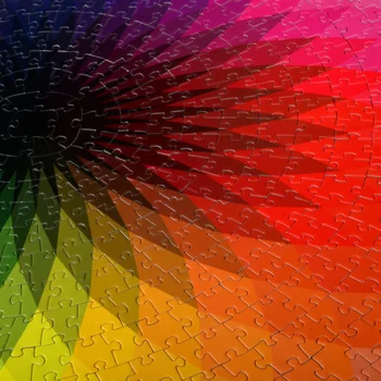 1000 pcs/set Venta Caliente Colorido arco iris Redondo Geométricas Photopuzzle Adultos Niños DIY Juguetes Educativos Rompecabezas de Papel