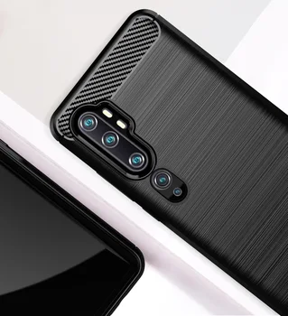 El caso de Xiaomi Mi Note 10 (Mi Nota 10 pro), color negro (Negro), el carbono de la serie, caseport