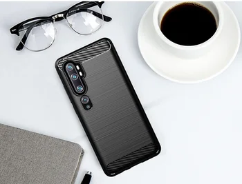 El caso de Xiaomi Mi Note 10 (Mi Nota 10 pro), color negro (Negro), el carbono de la serie, caseport