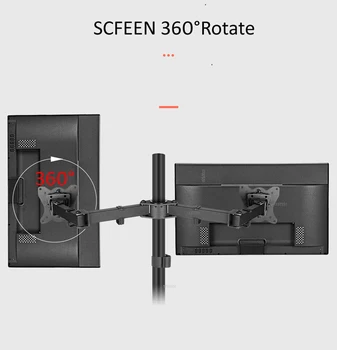 NUEVA 670 mm K902-280 de Sobremesa Completo de Movimiento de 360 Grados de acero de Doble Monitor Titular 10
