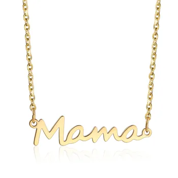 De Acero inoxidable Delicada Letra de Mama Collar de Amor de las Madres Colgante de la Joyería de la Mejor familia de Oro Rosa Collar de la Madre Regalos para el Día de