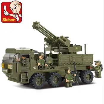 La construcción de modelos kit compatible con lego militares Vehículo de Transporte de bloques 3D modelo Educativo de los juguetes de construcción aficiones 0302