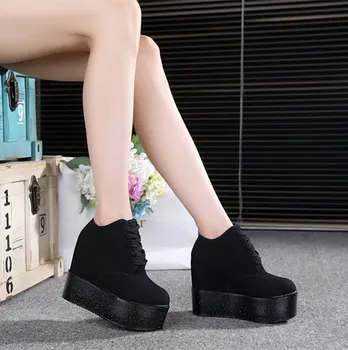 2019 la Primavera de Nuevo Diseñador de 12 cm de Cuñas de Blanco Zapatos de Mujer Zapatillas de deporte de la Plataforma de Mujeres Tenis Feminino Casual de Mujer Zapatos de Mujer