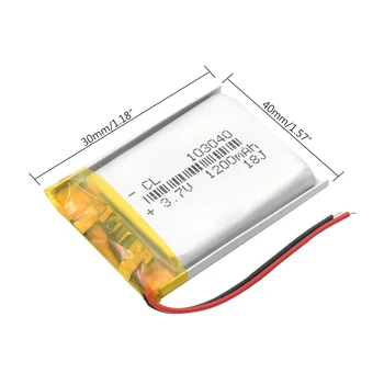 De Polímero de litio LiPo Batería Recargable de 3.7 V 1200mAh 103040 Para MP3 MP4 GPS PSP video móvil game PAD E-libro de la Tableta 10*30*40