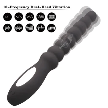 Larga Anal Butt Plug Vibrador Juguetes Sexuales para los Hombres Masturbador Flexible de Próstata Masaje Vibratorio Plug Anal Vibrador Estimulador Ano