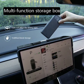 Interior del coche Panel de la Caja de Almacenamiento del soporte de la Bandeja a prueba de Polvo Impermeable para el Tesla Model 3 2017-2020