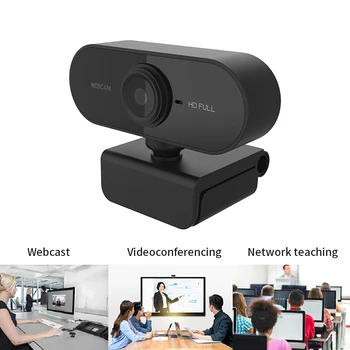 HD 1080P Webcam Mini PC de la Computadora de la cámara web Con Micrófono Giratorio Cámaras Para la transmisión en Vivo de Video Llamando a los Trabajos de la Conferencia