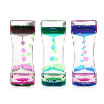 OMZ 3pcs Doble Colores de Aceite de reloj de Arena Líquido de Movimiento de la Burbuja Temporizador con Bastante Cintura Escritorio Decoración de Regalo de Cumpleaños de los Niños de Juguete